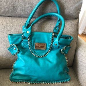 Bebe Teal blue/green Leather Handbag/purse